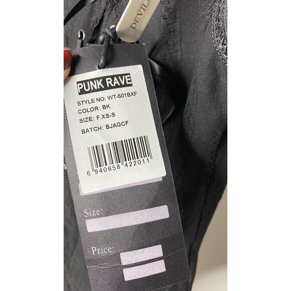 Punk Rave Personality Asymmetric High Collar Sleeveless Punk T-shirt XS/S NWT - Picture 5 of 10